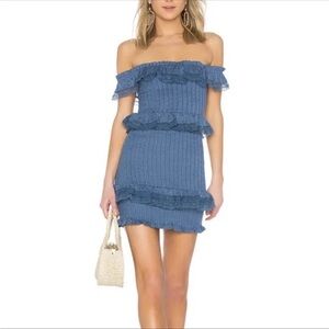 Tularosa Blue Ruffle Dress